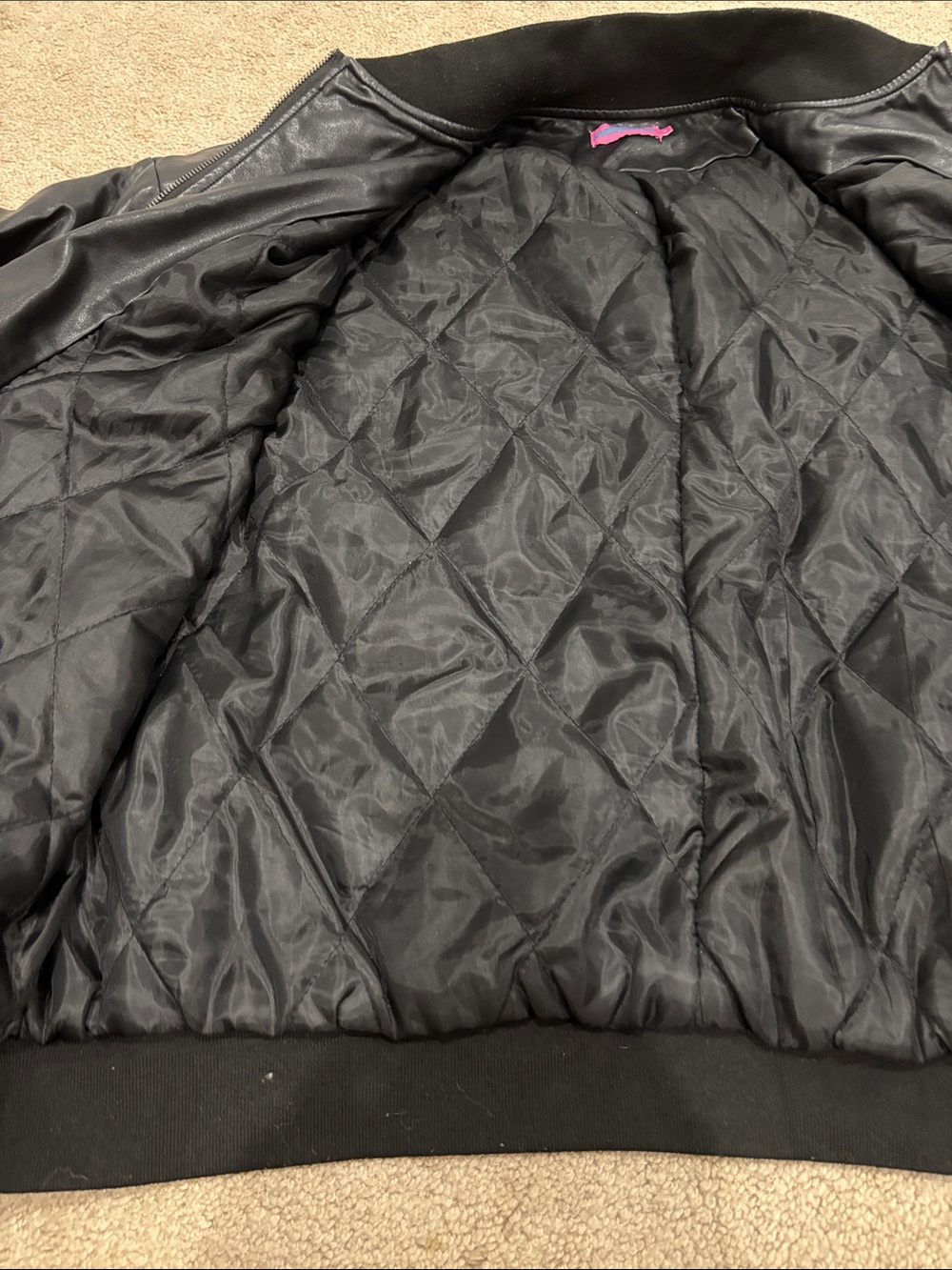 Edikted Black Faux-Leather Bomber Jacket - Picture 6 of 7